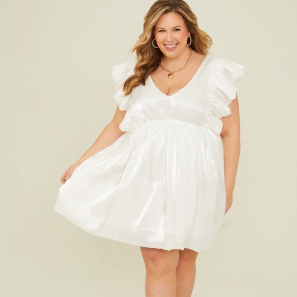 White Shimmer Dress 2X